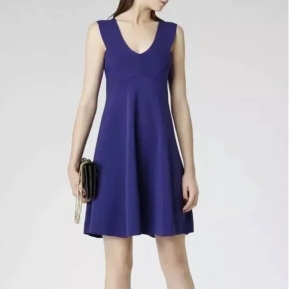Reiss Archive Jamie Dress Blue Bandage Flare Size 4 - Picture 1 of 7